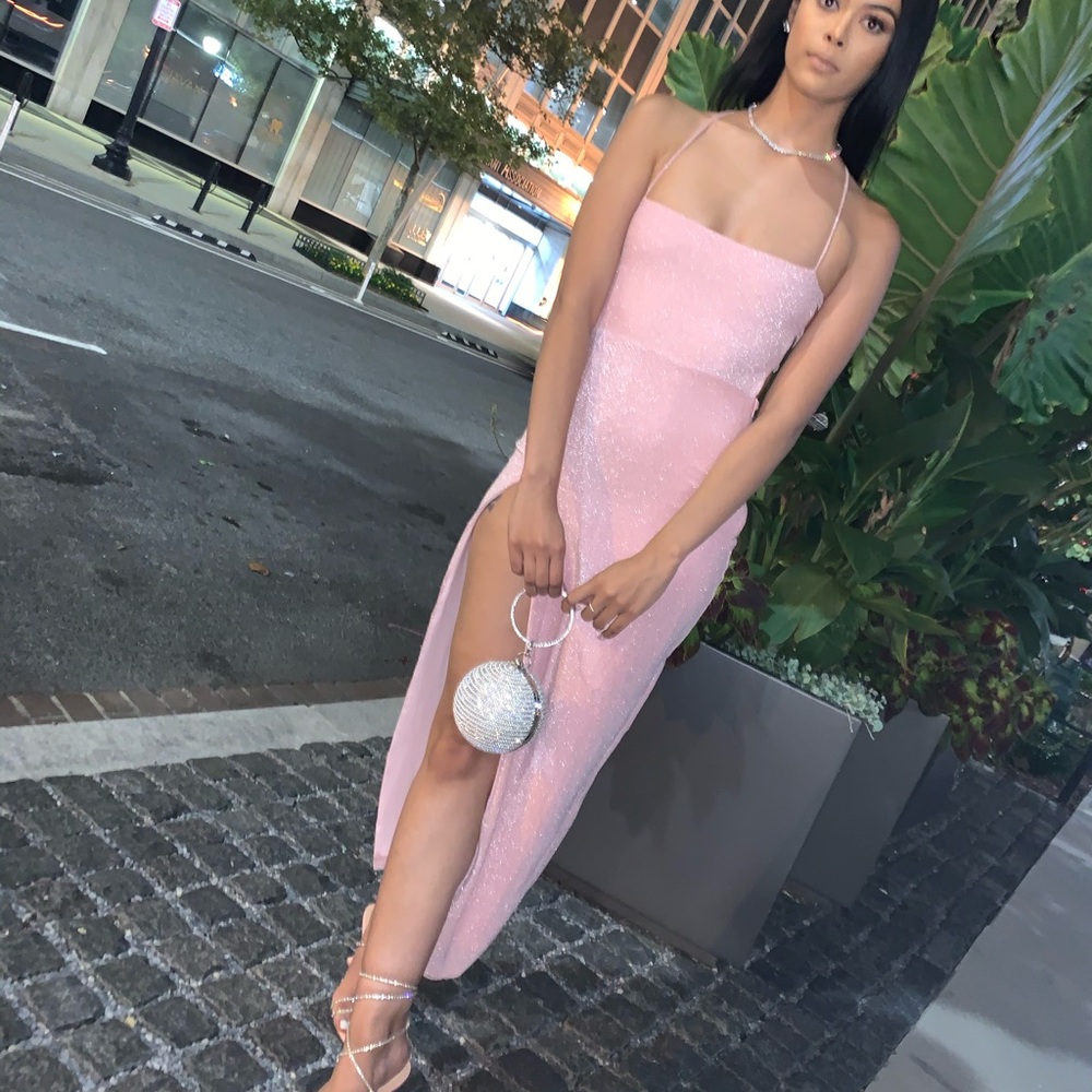 Pink shimmery dress